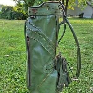 Vintage MacGregor Tourney Carry Golf Bag w/Strap & Vintage Wilson Headcovers